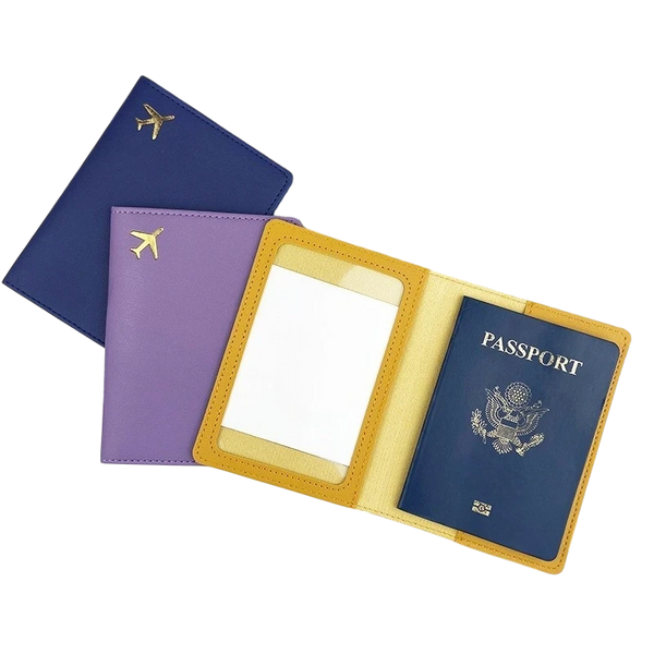 Protège passeport en simili cuir rangements