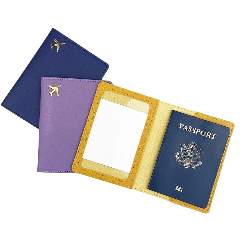 Protège passeport en simili cuir rangements