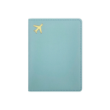 Protège passeport en simili cuir turquoise