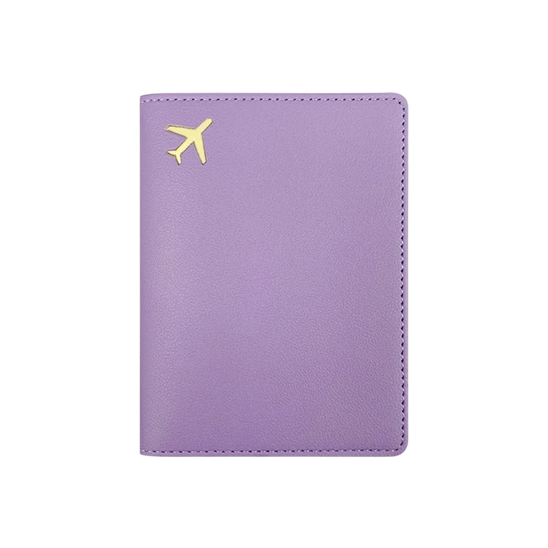 Protège passeport en simili cuir violet