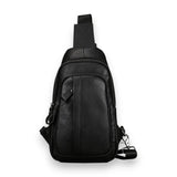 Sac à dos bandoulière en cuir noir