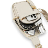 Sac à dos bandoulière femme blanc rempli