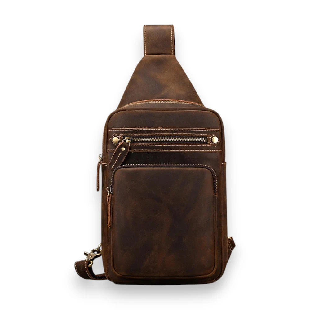 Sac à dos bandoulière homme en cuir véritable