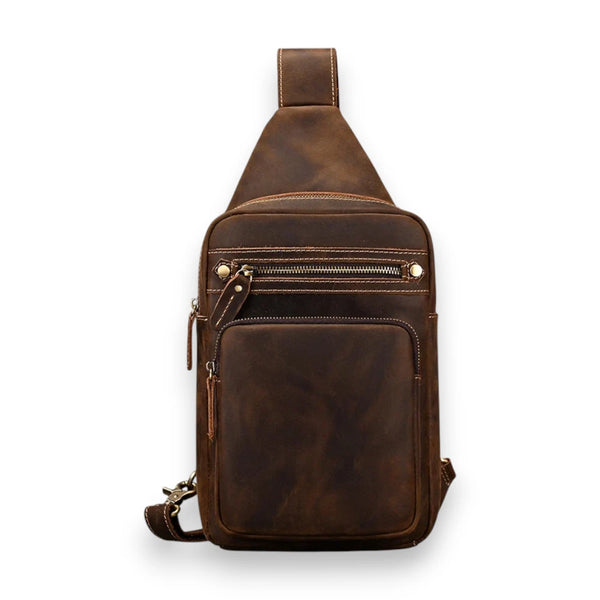 Sac à dos bandoulière homme en cuir véritable