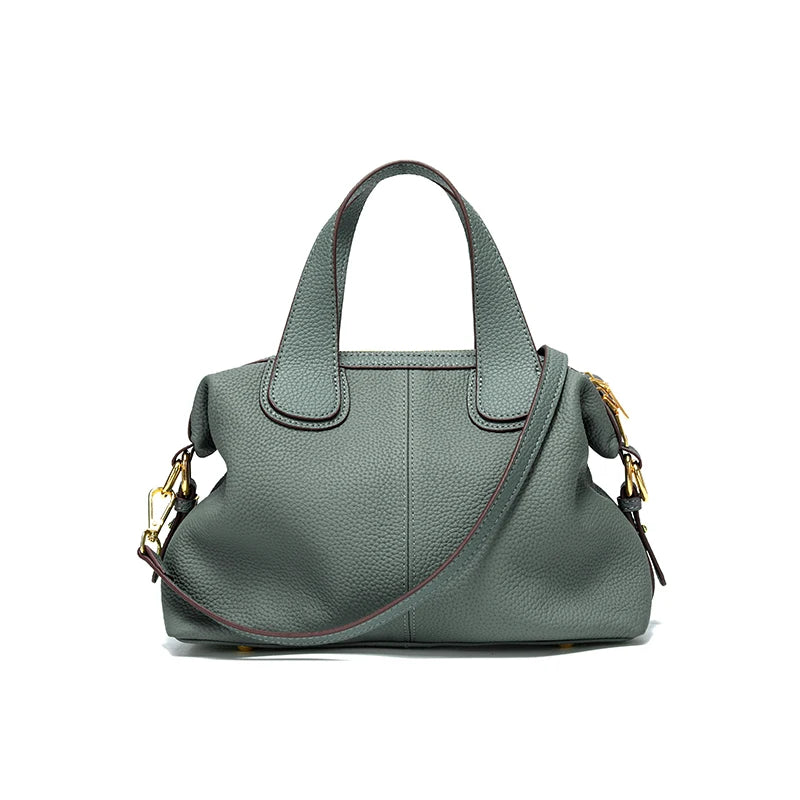 Sac à main bandoulière en cuir véritable vert