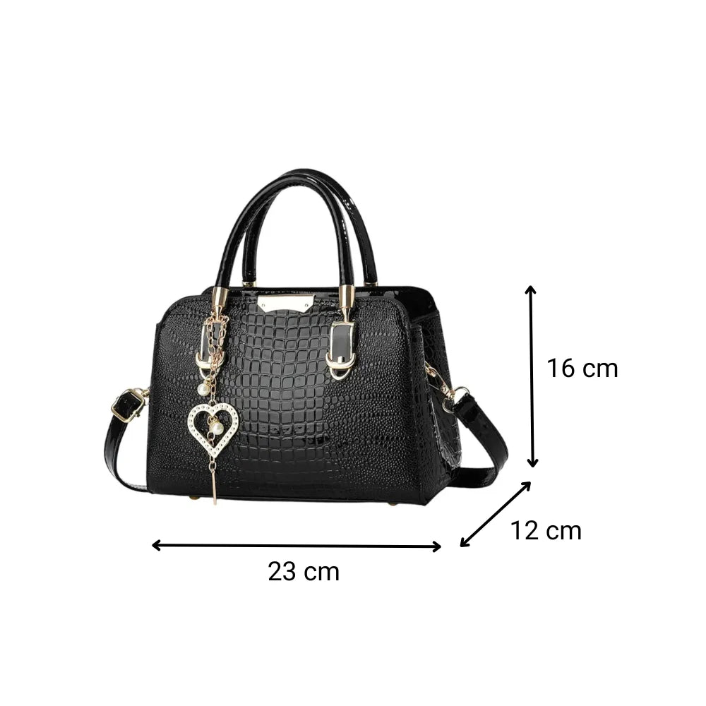 Sac à main bandoulière femme simili cuir croco dimensions