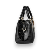 Sac à main bandoulière femme simili cuir croco de côté