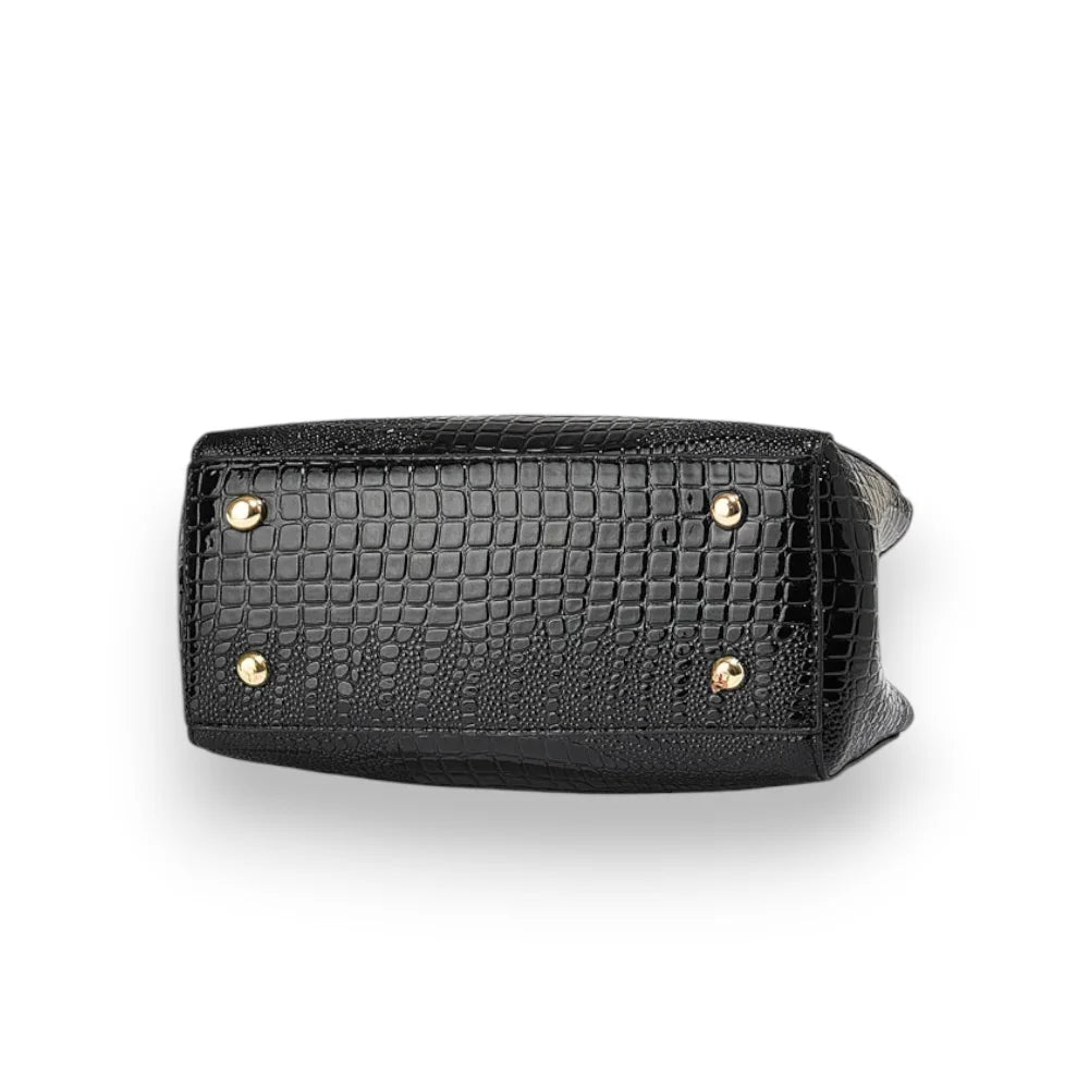 Sac à main bandoulière femme simili cuir croco dessous
