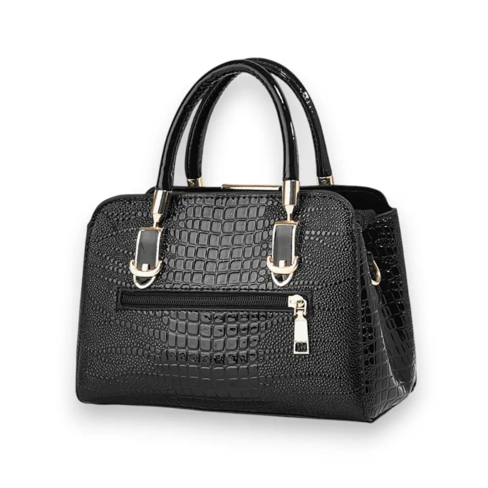 Sac à main bandoulière femme simili cuir croco poche arrière