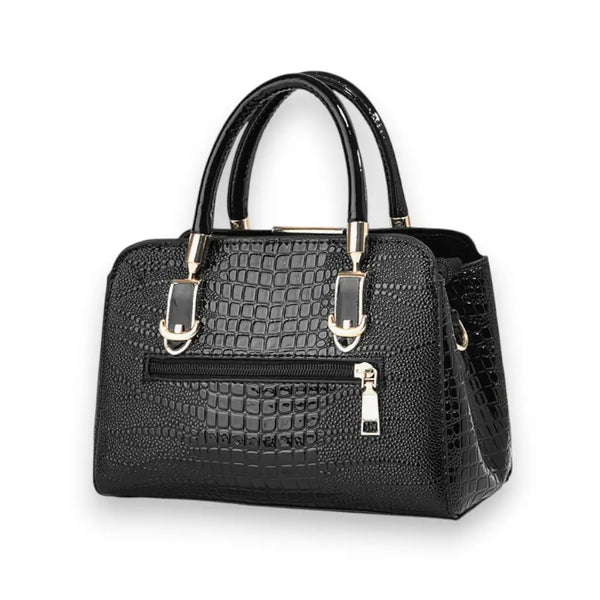 Sac à main bandoulière femme simili cuir croco poche arrière