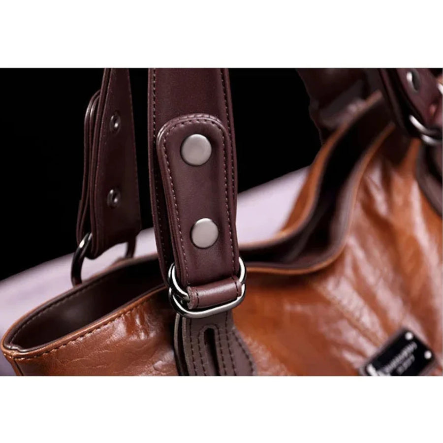 Sac à main cuir souple bandoulière détails