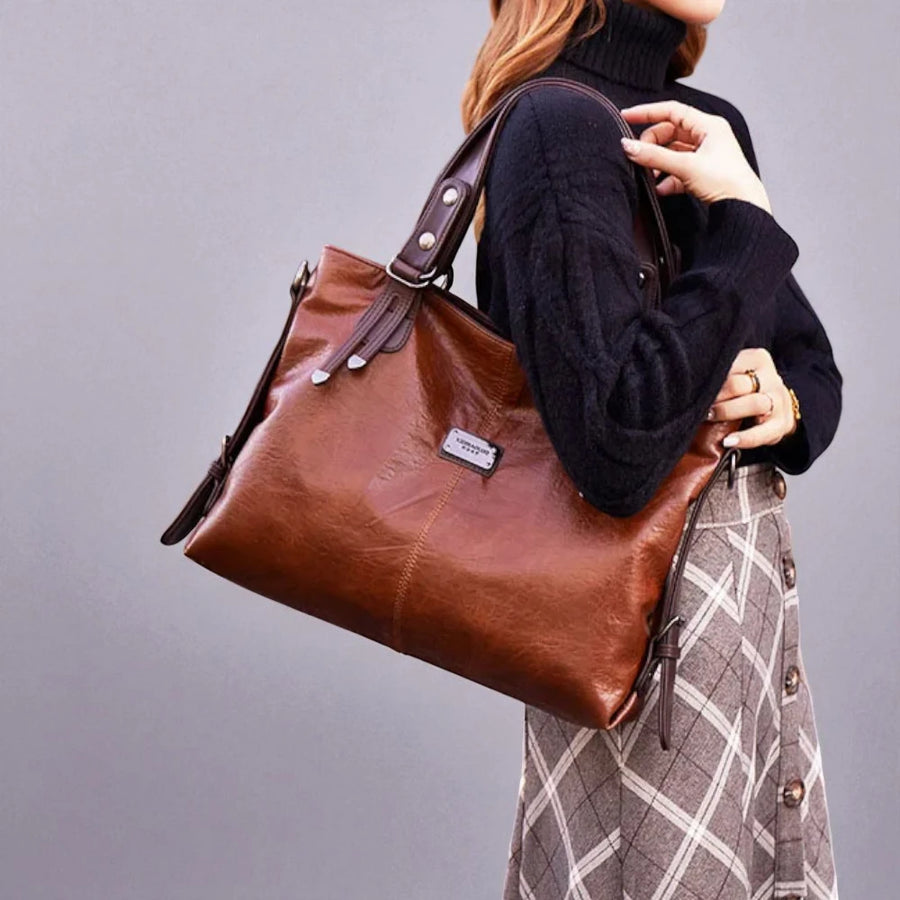 Sac à main cuir souple bandoulière marron femme