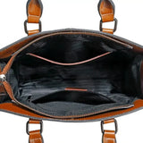 Sac à main en cuir véritable marron intérieur