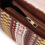 Sac bandoulière bohème chic marron fermeture