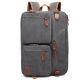 Sac bandoulière convertible sac à dos gris en toile résistante