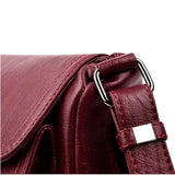 Sac bandoulière en cuir souple pour femme bordeaux sangle