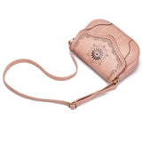 Sac bandoulière cuir vintage femme à plat