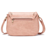 Sac bandoulière cuir vintage femme rose poche arrière
