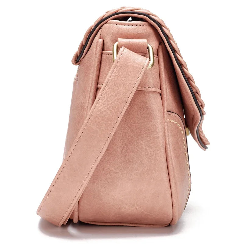 Sac bandoulière cuir vintage femme de côté