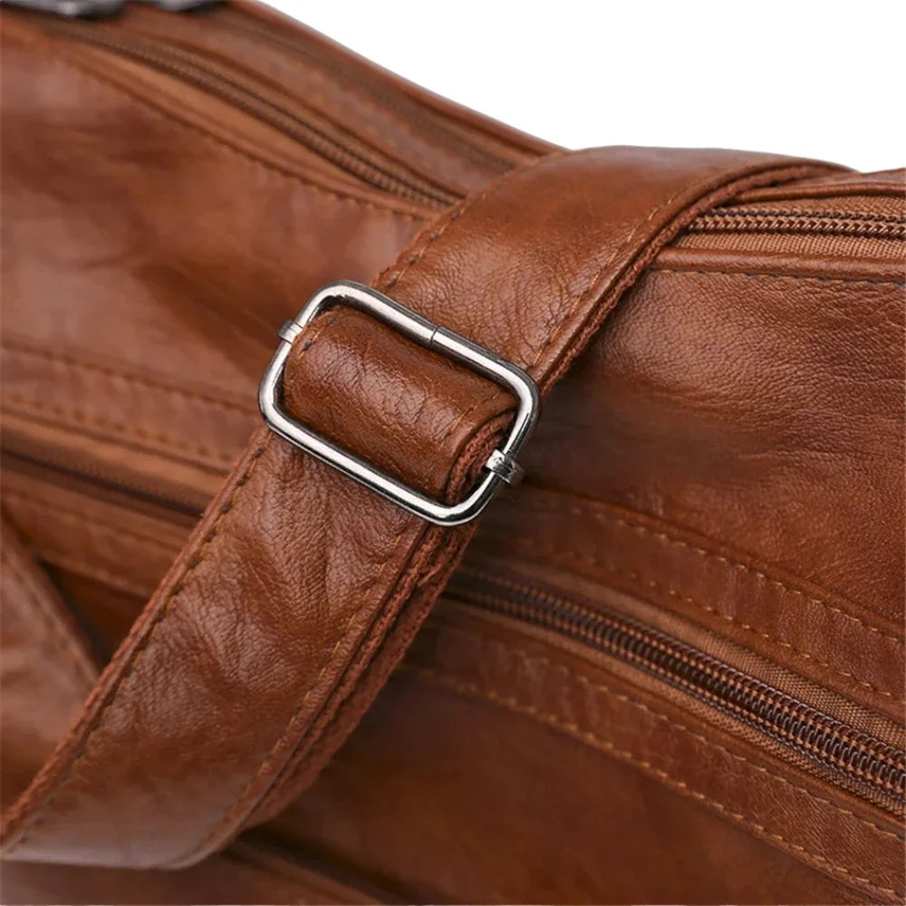 Sac bandoulière en cuir pour femme marron bandoulière