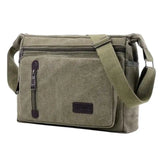 Sac en bandoulière en toile kaki de trois quarts
