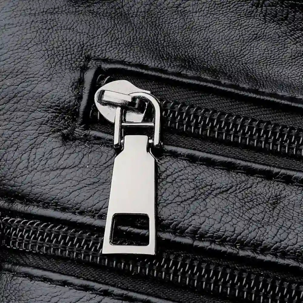 Sac bandoulière femme en cuir souple fermeture éclair