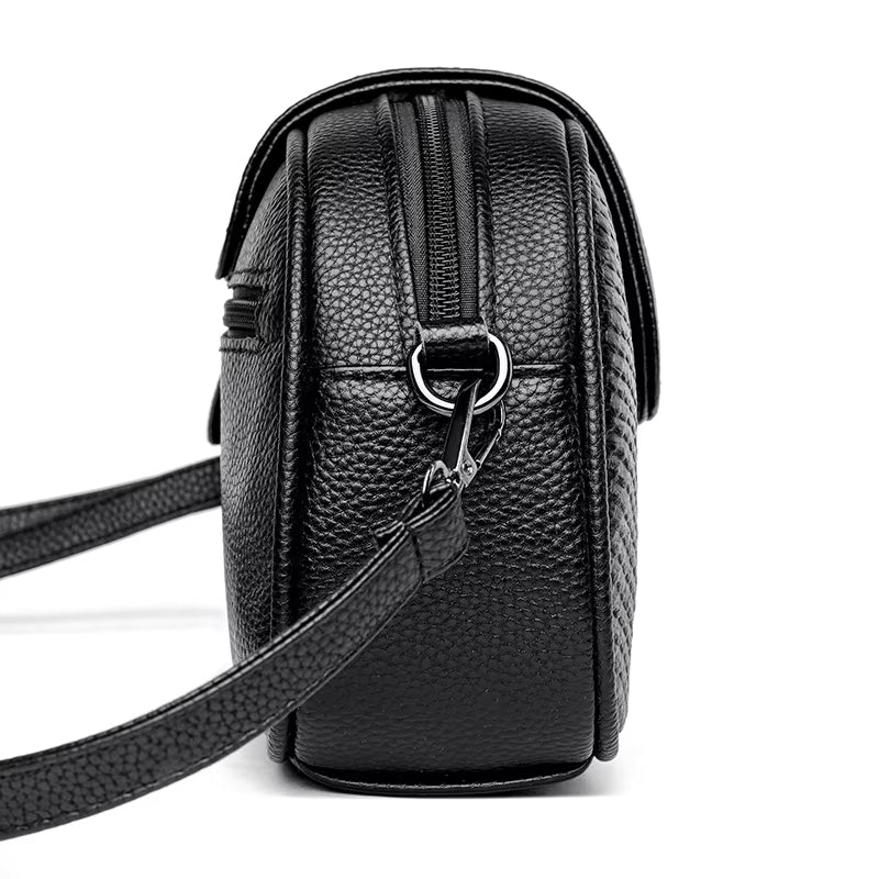 Sac bandoulière femme en cuir véritable, vue de côté
