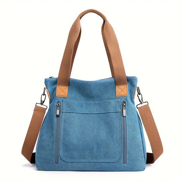 Sac bandoulière femme en toile bleu