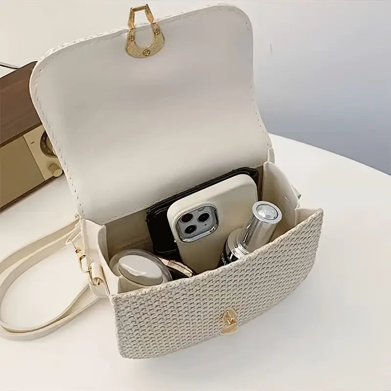 Sac bandoulière femme paille intérieur