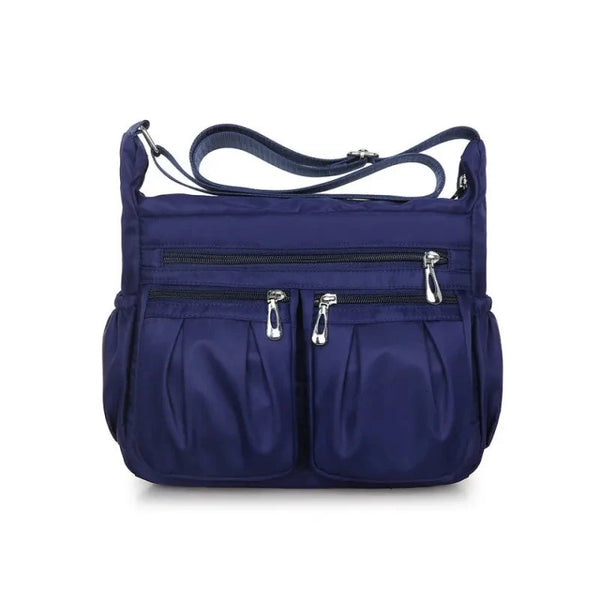 Sac bandoulière femme en tissu imperméable bleu