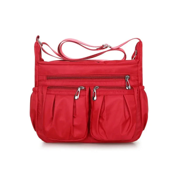 Sac bandoulière femme en tissu imperméable rouge