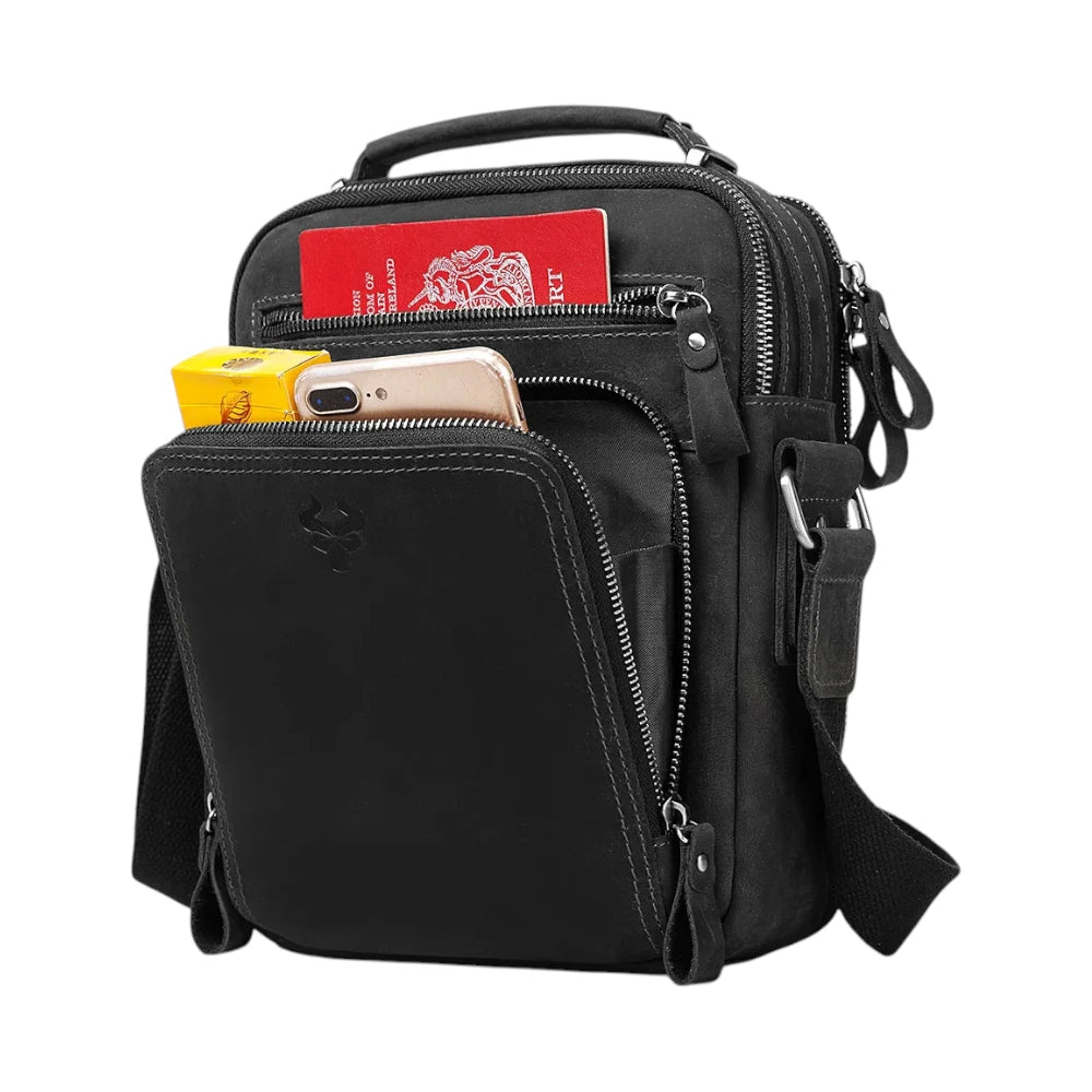 Sac bandoulière pour homme en cuir véritable