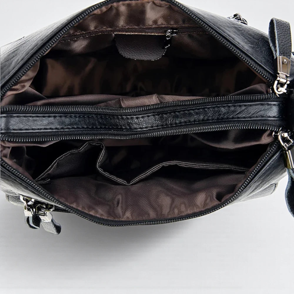 Sac bandoulière femme avec surpiqûres