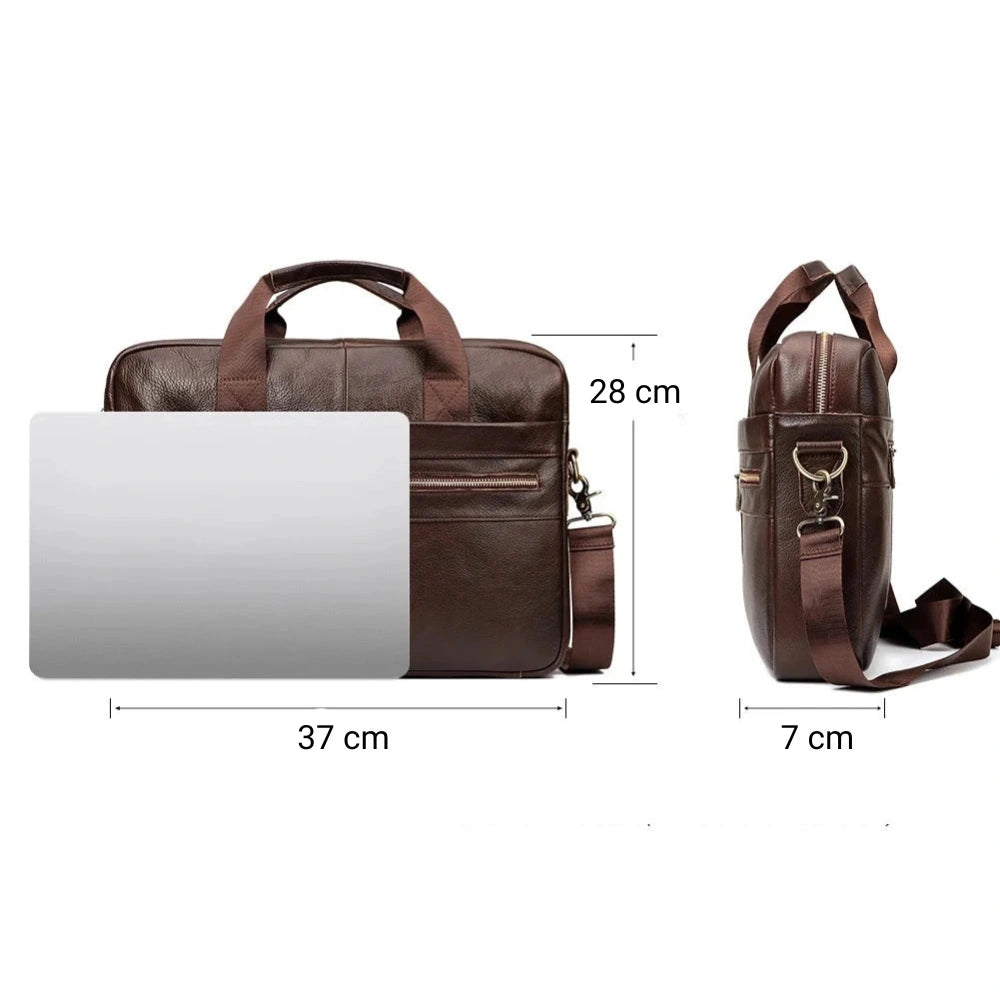 Sac bandoulière ordinateur en cuir marron dimensions