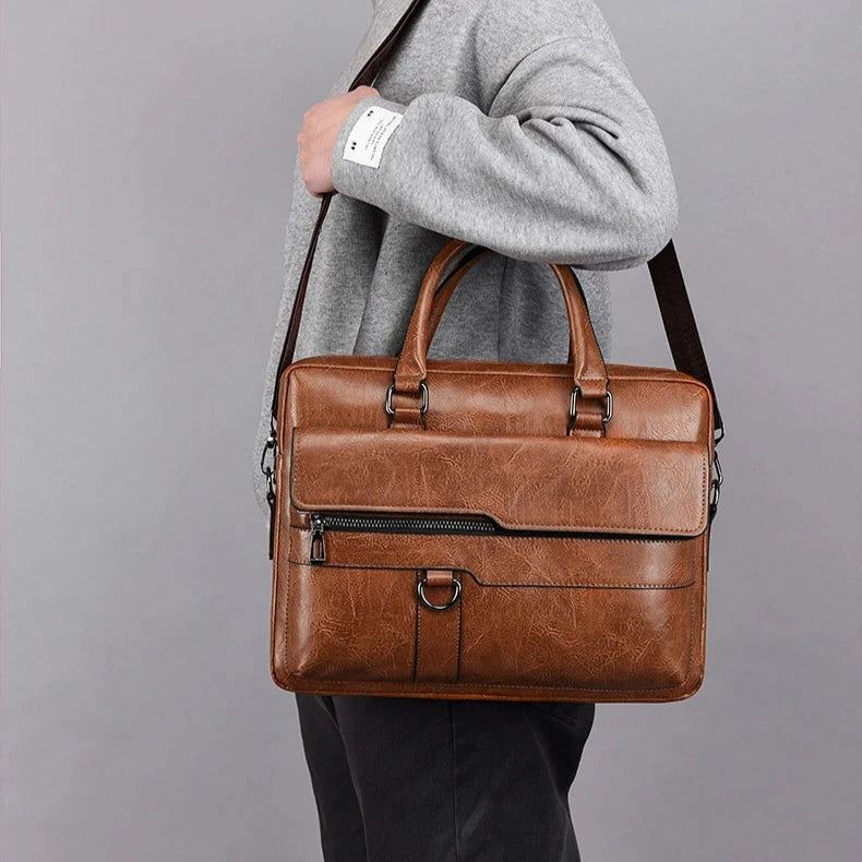 Sac bandoulière ordinateur vintage pour homme - Main Image
