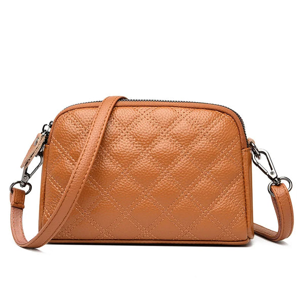 sac bandoulière pochette en cuir véritable camel