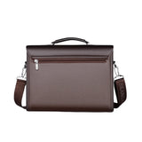 Sac bandoulière porte-documents en cuir marron arrière