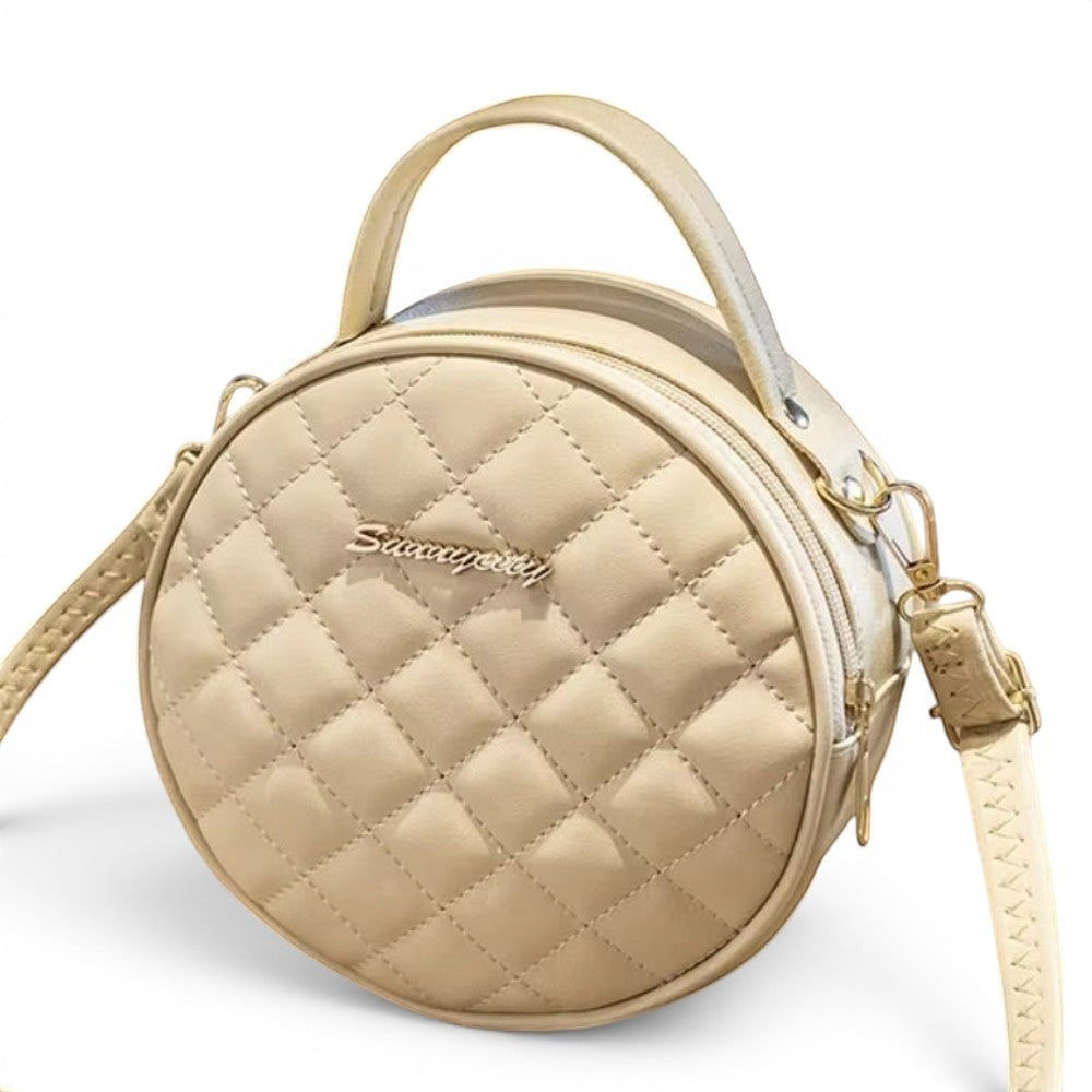 Sac bandoulière rond beige