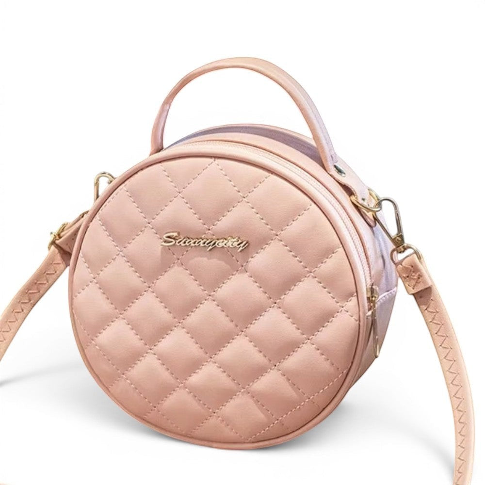 Sac bandoulière rond rose