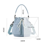 Sac bandoulière seau bleu ciel dimensions