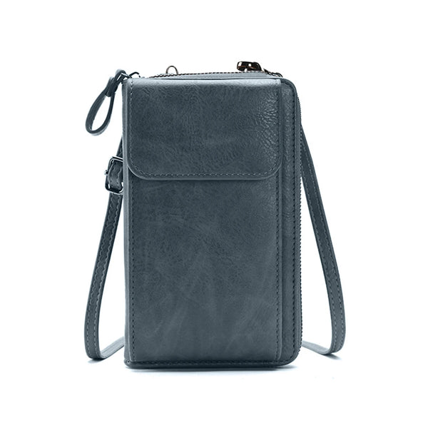 Sac bandoulière pour téléphone et porte-monnaie bleu