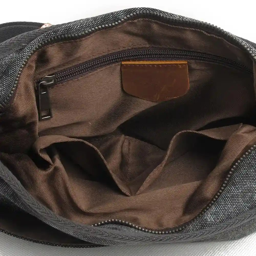 Sac bandoulière tissu ethnique intérieur