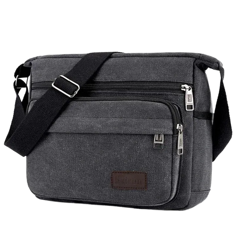 FANDARE Sac à Bandoulière En Toile Vintage Unisexe - Sac Messager Pratique Vert Pour Hommes Et Femmes, Idéal Travail, Études, Voyage