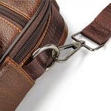 Sac bandoulière en véritable cuir marron attache sangle