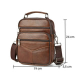 Sac bandoulière en véritable cuir marron dimensions