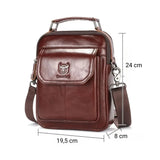 Sac bandoulière vintage en cuir véritable marron dimensions