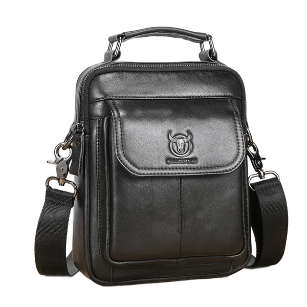 Sac bandoulière vintage en cuir véritable noir