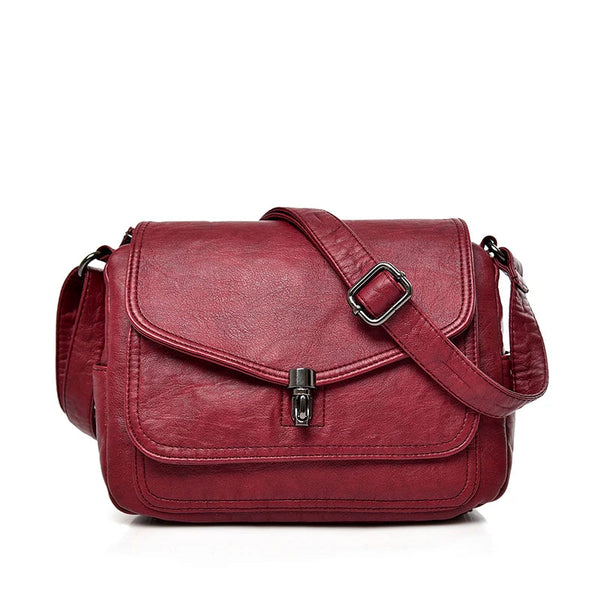 Sac besace en cuir rouge pour femme rouge
