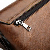 Sac besace en similicuir pour homme marron fermeture