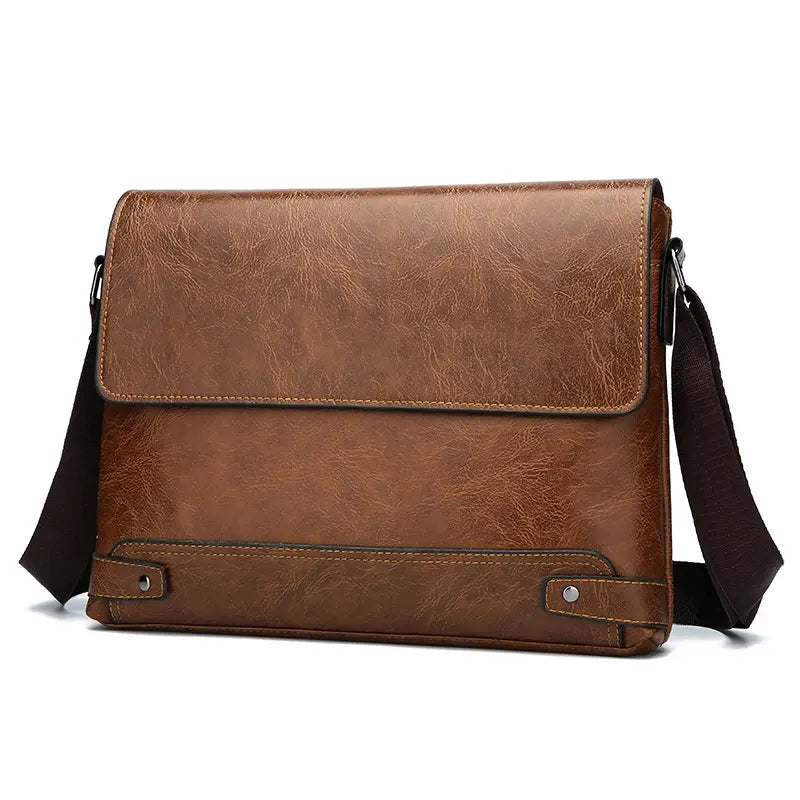 Sac besace en similicuir pour homme marron